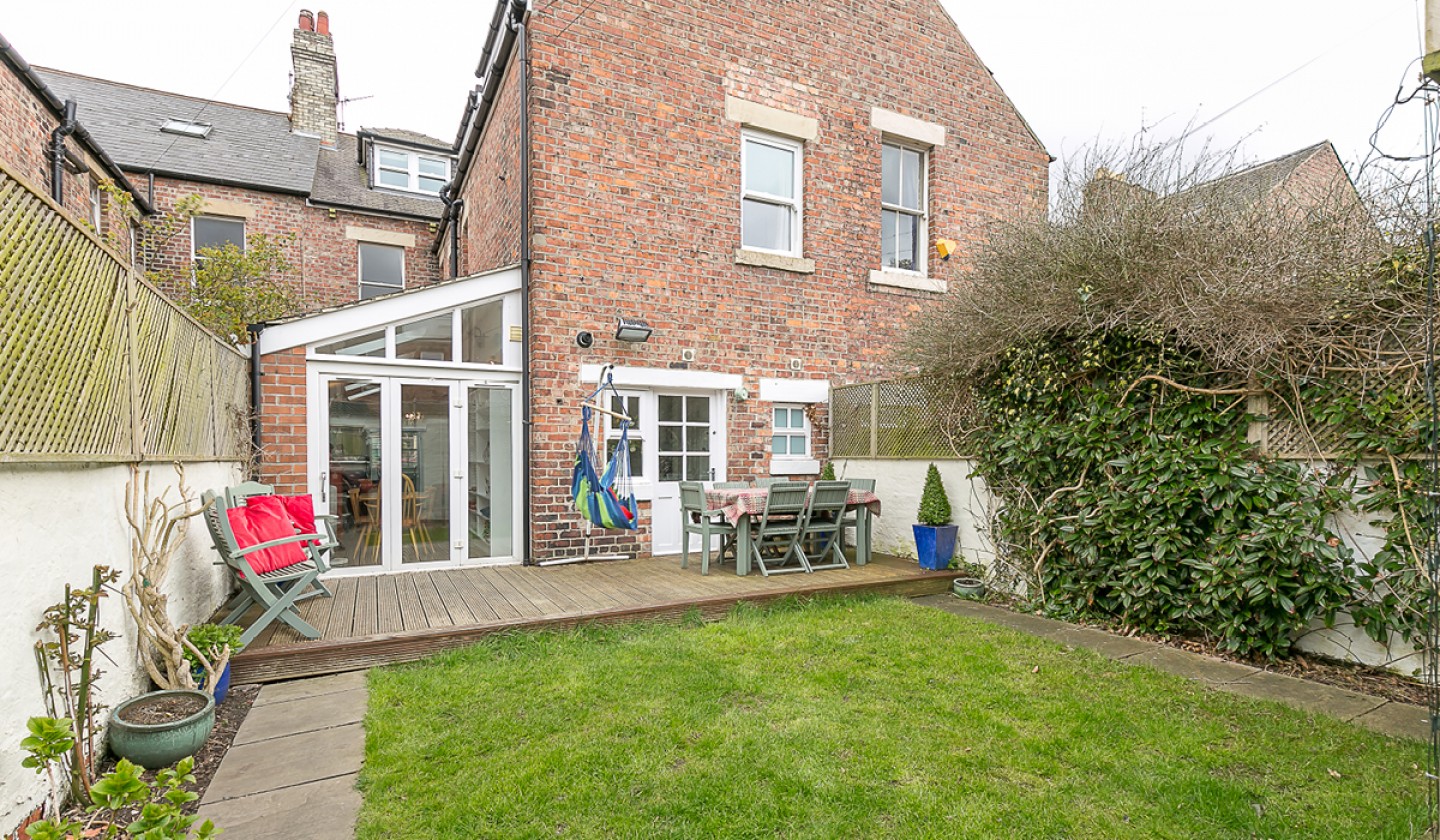 Garden and rear view of house